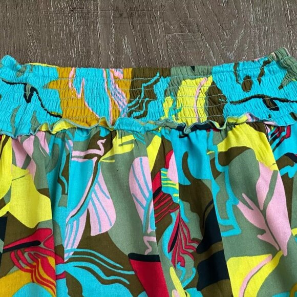 True Destinations Multi-Color Tropical Palazzo Wide Leg Pants - M - Worn 1 Time - Picture 10 of 14